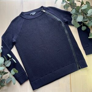 Vince black sweater with zipper detail